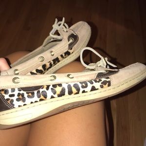 Sperry cheetah print boat shoes